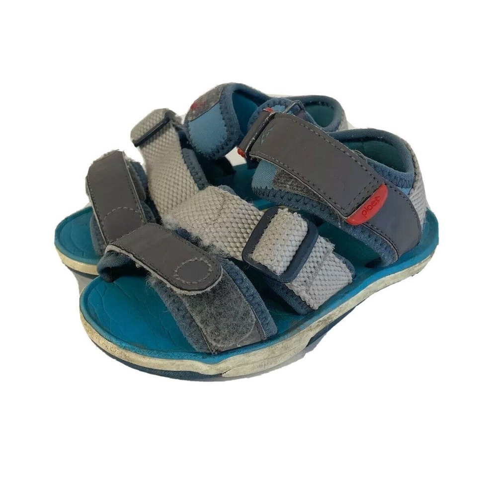 Plae Wes Sport Sandal Baby‎ Shoes Toddler Size 8 Blue Leather Adjustable Casual